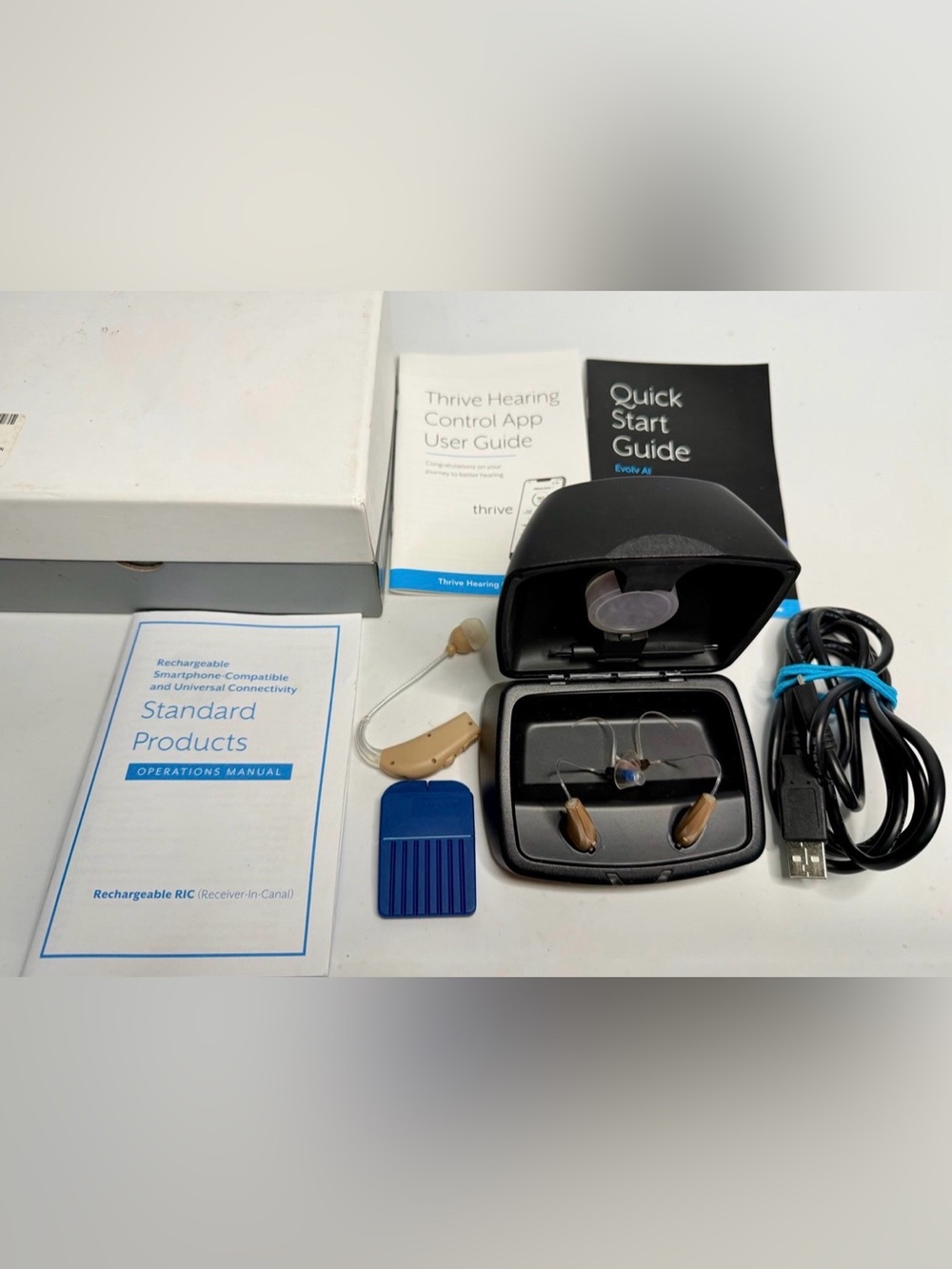 Starkey 2797 L&R nude color With Charger & Manuals Working Tested (New In Box)